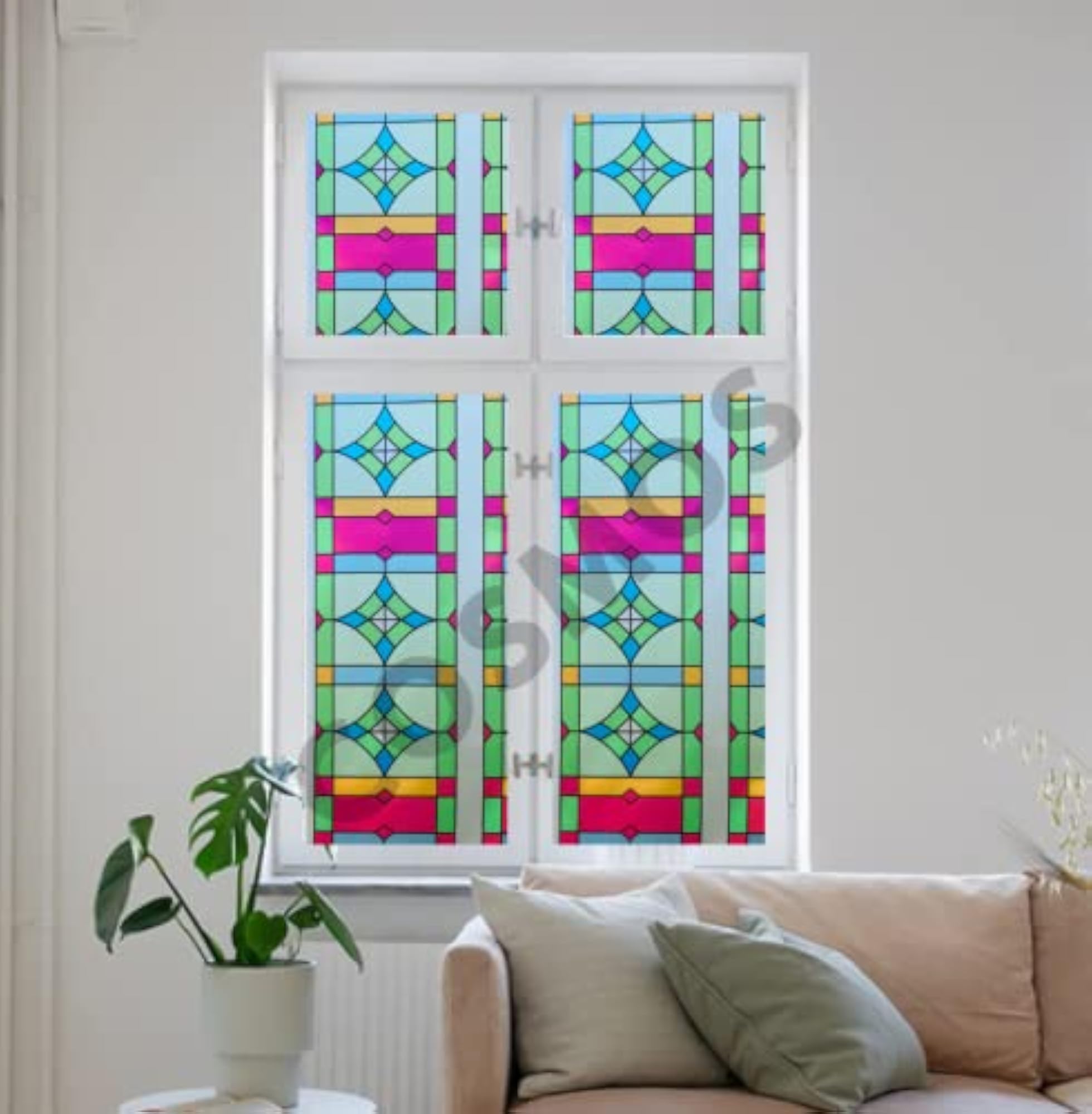 Decorative Window Privacy Film Stained Glass Window Sticker